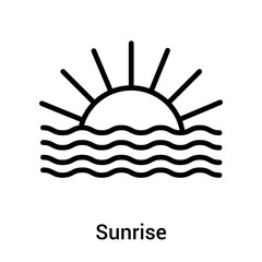Sunrise icon vector sign and symbol isolated on white background, Sunrise logo concept