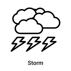 Storm icon vector sign and symbol isolated on white background, Storm logo concept