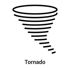 Tornado icon vector sign and symbol isolated on white background, Tornado logo concept