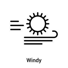 Windy icon vector sign and symbol isolated on white background, Windy logo concept