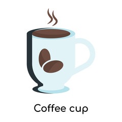 Coffee cup icon vector sign and symbol isolated on white background, Coffee cup logo concept