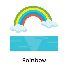 Rainbow icon vector sign and symbol isolated on white background, Rainbow logo concept