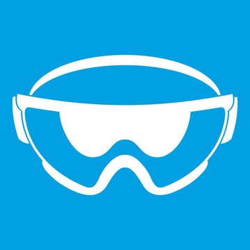 Safety glasses icon white isolated on blue background vector illustration