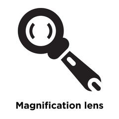 Magnification lens icon vector sign and symbol isolated on white background, Magnification lens logo concept