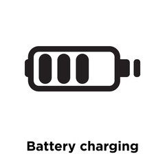 Battery charging status icon vector sign and symbol isolated on white background, Battery charging status logo concept