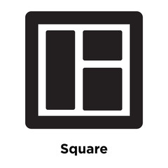 Square icon vector sign and symbol isolated on white background, Square logo concept