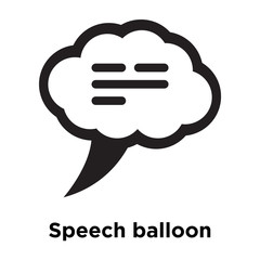 Speech balloon icon vector sign and symbol isolated on white background, Speech balloon logo concept