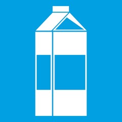 Milk icon white isolated on blue background vector illustration