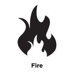Fire icon vector sign and symbol isolated on white background, Fire logo concept