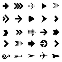 Flat design vector arrow navigation  icon set.