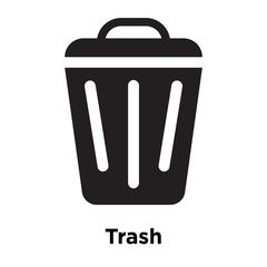 Trash icon vector sign and symbol isolated on white background, Trash logo concept
