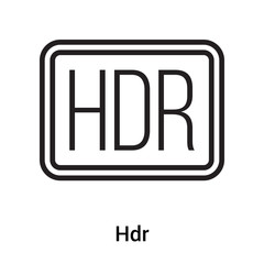 Hdr icon vector sign and symbol isolated on white background, Hdr logo concept