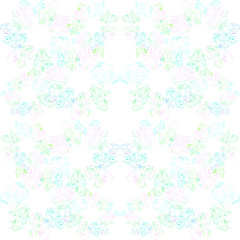 Abstract hand drawn floral pattern with flowers. Seamless vector background illustration. Element for design