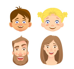 emotions of human face -set