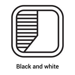 Black and white icon vector sign and symbol isolated on white background, Black and white logo concept