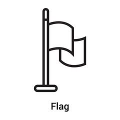 Flag icon vector sign and symbol isolated on white background, Flag logo concept