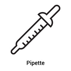 Pipette icon vector sign and symbol isolated on white background, Pipette logo concept