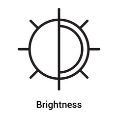 Brightness icon vector sign and symbol isolated on white background, Brightness logo concept