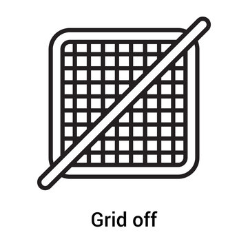 Grid off icon vector sign and symbol isolated on white background, Grid off logo concept