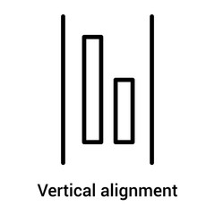 Vertical alignment icon vector sign and symbol isolated on white background, Vertical alignment logo concept