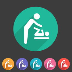 Baby mother care room symbol icon flat web sign symbol logo label