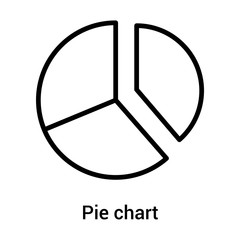 Pie chart icon vector sign and symbol isolated on white background, Pie chart logo concept