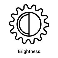 Brightness icon vector sign and symbol isolated on white background, Brightness logo concept