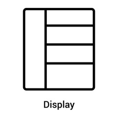 Display icon vector sign and symbol isolated on white background, Display logo concept