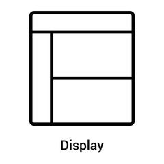Display icon vector sign and symbol isolated on white background, Display logo concept