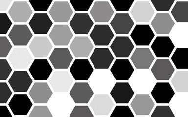 White honeycomb with a gradient color. Isometric geometry. 3D illustration