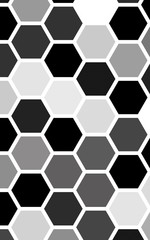 White honeycomb with a gradient color. Isometric geometry. 3D illustration