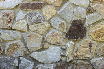 Flat wall of wild stone