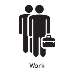 Work icon vector sign and symbol isolated on white background, Work logo concept icon