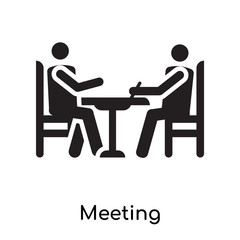 Meeting icon vector sign and symbol isolated on white background, Meeting logo concept icon