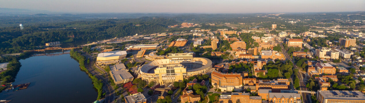 University Of Tennessee Campus And Football Stadium Near The River