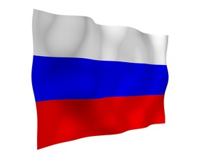 Waving flag of the Russian Federation. The National. State symbol of the Russia. 3D illustration
