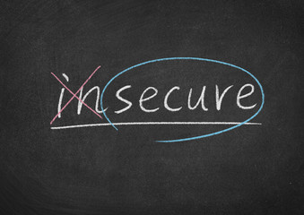 Obraz premium secure concept word on a blackboard background