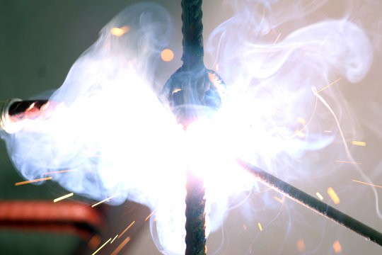 Welding pieces of iron electrodes