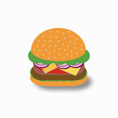 vector beautiful delicious food burger cheeseburger sandwich wit