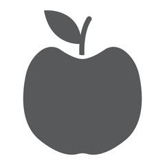Apple glyph icon, fruit and vitamin, diet sign, vector graphics, a solid pattern on a white background, eps 10.