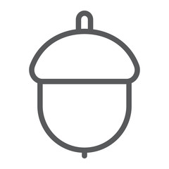 Acorn line icon, fruit and vitamin, nut sign, vector graphics, a linear pattern on a white background, eps 10.