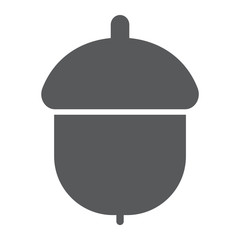 Acorn glyph icon, fruit and vitamin, nut sign, vector graphics, a solid pattern on a white background, eps 10.