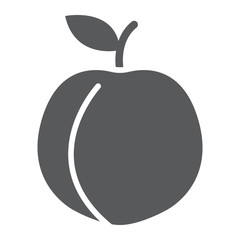Peach glyph icon, fruit and vitamin, apricot sign, vector graphics, a solid pattern on a white background, eps 10.