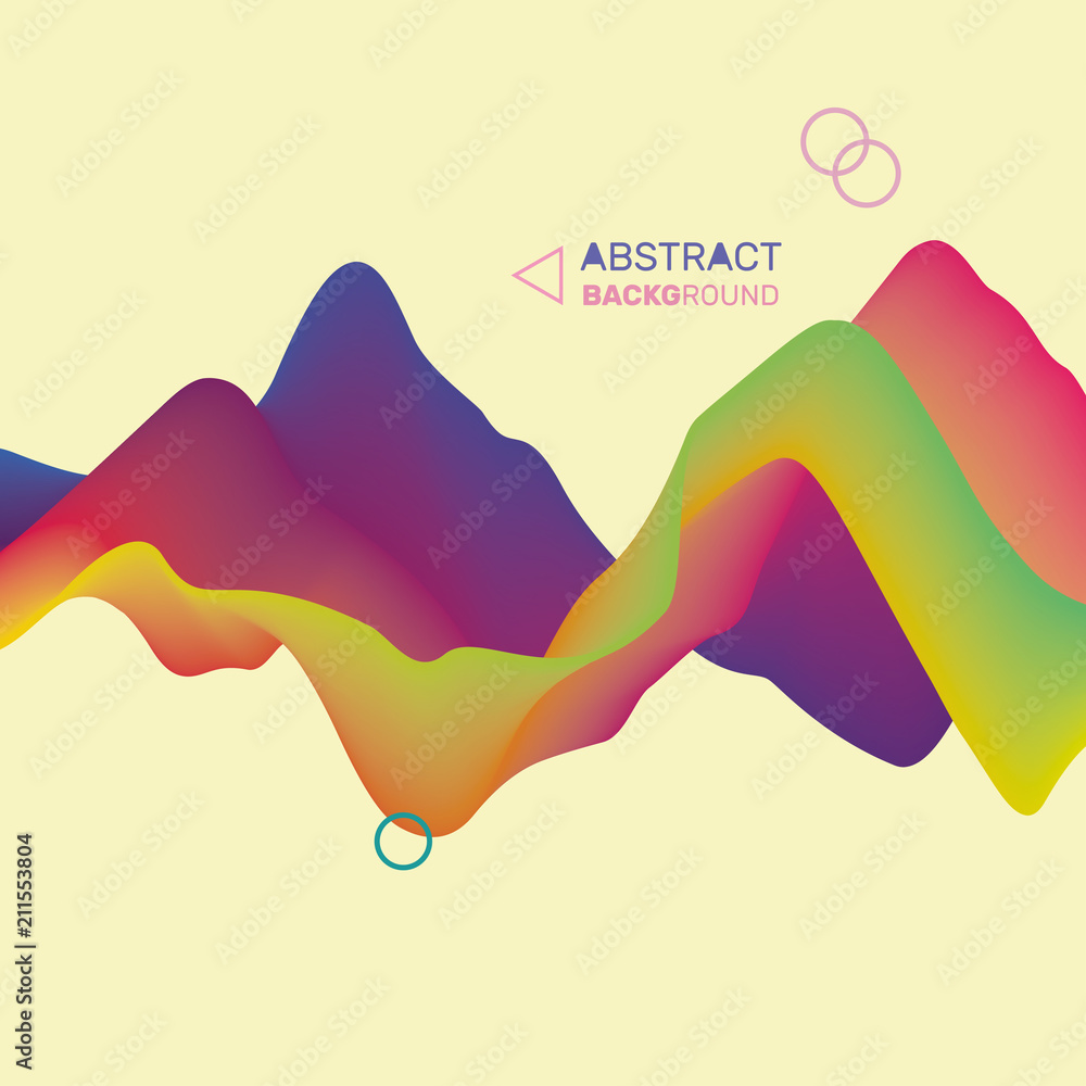 Poster 3d wavy abstract background. dynamic effect. futuristic technology style. motion vector illustration