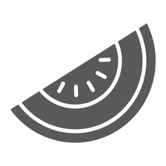 Melon glyph icon, fruit and vitamin, diet sign, vector graphics, a solid pattern on a white background, eps 10.