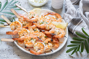 Grilled shrimp skewers