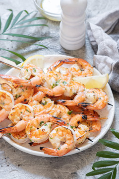 Grilled shrimp skewers