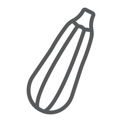 Zucchini line icon, vegetable and vegetable marrow, vegetarian sign, vector graphics, a linear pattern on a white background, eps 10.