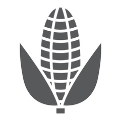 Corn glyph icon, vegetable and diet, maize sign, vector graphics, a solid pattern on a white background, eps 10.