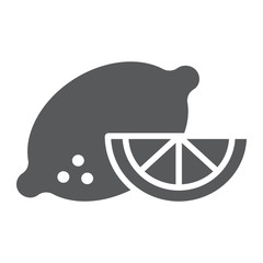 Lemon glyph icon, vegetable and diet, citrus sign, vector graphics, a solid pattern on a white background, eps 10.